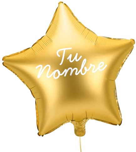 OH YEAH - Estrella Personalizada Oro 48 Cm - Nombre Personalizado - Apto Helio - Globo Personalizado - Globo Foil Estrella Metalizado - Diseño Personalizado - ELIGE TU NOMBRE