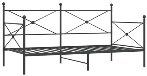 vidaXL Tagesbett ohne Matratze Schwarz 100x200 cm Stahl
