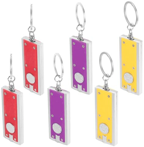 KOMBIUDA 6stücke Taschenlampen-schlüsselanhänger Aus Led-schlüsselring Als Schlüsseldekoration Praktisches Kleines Geschenk Für Männer Und Frauen