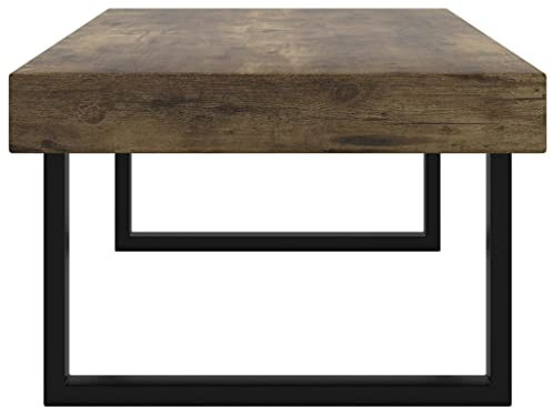 HEFZGDB Couchtisch Dunkelbraun und Schwarz 120x60x40 cm MDF und Eisen Blumentisch Beistelltisch Couch Coffee Table Living Room Coffe Table für Wohnzimmer Garten Tagungsraum Café