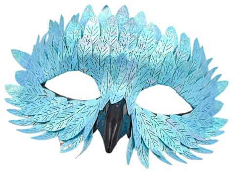 Lerpwige Masque de jeu de rôle - Bec d'oiseau - Masque à plumes - Masque de fête d'Halloween - Masque demi-visage pour carnaval