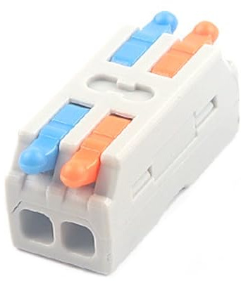 JOYELEC 18 Stück Verbindungsklemmen, D2-2 Schnellverbinder, 2 Eingänge, 2 Ausgänge, Leiter-Kompaktdrähte, 0,08-2,5 (4,0) mm², 250 V, 32 A, mit Steuerhebel