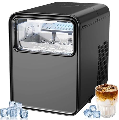Máquina de Fabricantes de Hielo para encimera - Tanque de 1.5L, 26 LB/día y Hielo en 6 Minutos | Autodeaning, 2 tamaños de Hielo de Bala, Almacenamiento de 500 g | Portátil y pequeño, Hace Hielo