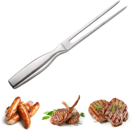 Forchetta per carne, stile classico, in acciaio inox, portatile per carne in acciaio inox, facile da pulire, campeggio, accessori per la cucina del mare, forchetta per carne alla griglia, frutta
