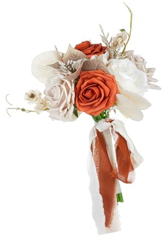 PENCHEAK Elegante bouquet di fiori finti da sposa bella composizione floreale in seta per matrimonio in campagna colorato finto