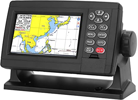 Acouto Traceur de Cartes GPS Marin 5 Pouces, écran LCD TFT Couleur 5 Pouces avec Résolution 480 X 272, Navigateur GPS étanche IP64 pour Bateaux avec Système de Cartographie Xinuo,