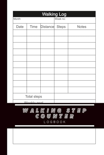 Walking Step Counter Log Book: 6x9 inches or A5 - 110 Pages
