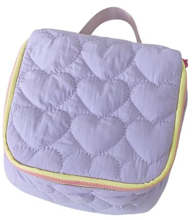 Spaziosa Borsa Per Trucco Con Cerniera La Cura Della Pelle Essenziale Elegante Stampa A Forma Cuore Organizer Articoli Da Toeletta Contenitore Cosmetici Custodia Cerniera