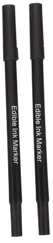 WEKADRIN 2 pezzi Penna Alimentare per Decorare Dolci con Due Estremità Pennarello Nero Sottile per Macarons Torte e Biscotti Leggero e Facile da Usare