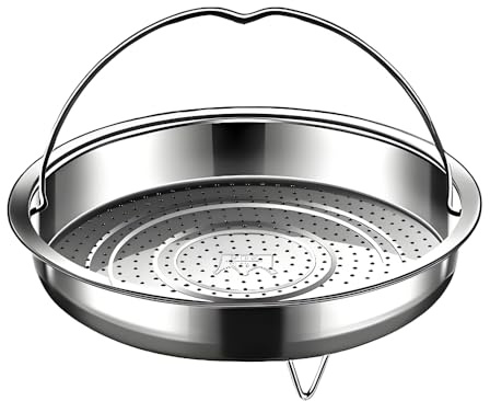 Dampfkorb, 304 Edelstahl, Universal-Dampfgarer-Einsatz mit Griffen und Füßen (24 cm)