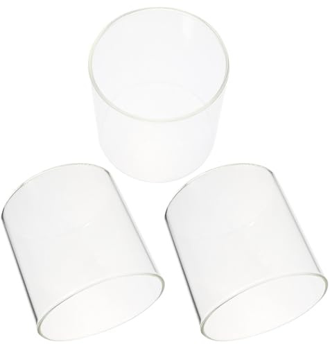 TOMETURE Jarrón Hidropónico de Vidrio Transparente Cilíndrico 3 Piezas 10x10 Cm para Decoración de Hogar, Pecera Pequeña y Paisaje de Musgo