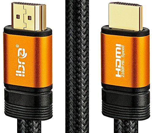 4K HDMI Cable 15M HDMI Lead - Ultra High-Speed 18Gbps HDMI 2.0b Cord 4K@30Hz Support Fire TV, Ethernet, Audio Return, Video UHD 2160p, HD 1080p, 3D, Xbox PlayStation PS3 PS4 PC - IBRA ORANGE