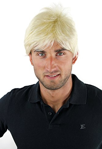 WIG ME UP - GFW1169-613 Herrenperücke Perücke Männer Kurz Jugendlich Lässig Wild Stürmisch-Struppig aufgestylt Modisch Platinblond Toupet Neu