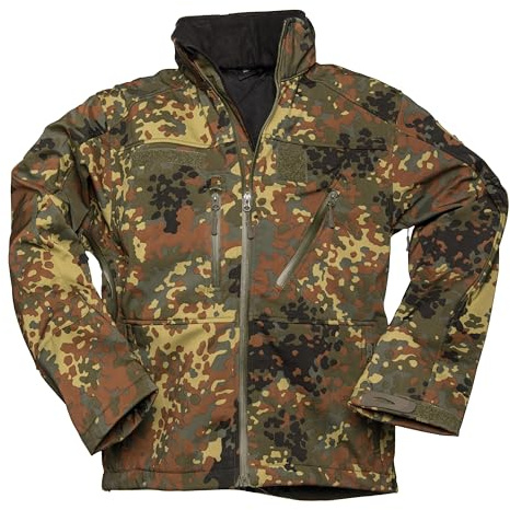 Mil-Tec Softshelljacke SCU 14 für Herren • Taktische Outdoor Funktionsjacke • Atmungsaktive, winddichte & wasserabweisende Übergangsjacke • Praktische Freizeitjacke oder Wanderjacke