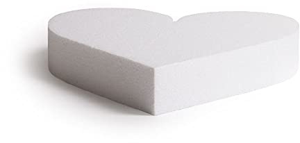 Decora, 0173916 Herzförmiger Styropor-Dummy einzeln verpackt, Ideal als Unterlage für gestapelte Kuchen, Gerade Kanten, 25 X H 5 cm, Beige
