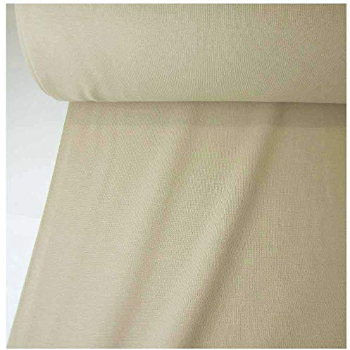 Stoff Meterware Bündchenstoff Schlauchware Jersey beige sand natur Bündchen Bezugsstoff Wohnwagen
