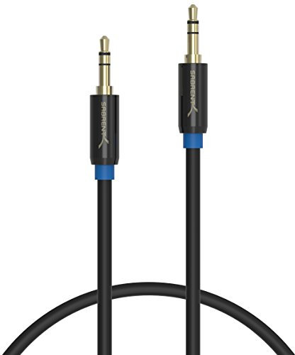 SABRENT 3.5mm Gold überzogen Premium-Hilfs Stecker auf Stecker AUX-Kabel [Step Down Design] 0.9Meter (CB-AUX1)