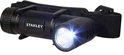 STANLEY HL2S - Hands Free 280 Lumen LED-Taschenlampe mit verstellbarem Kopfband, Alkalibatterie (3x AAA inklusive)