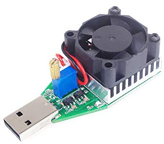ANGEEK 15W Electric Circuit Tester, Adjustable 0.15-3A Constant Current DC 3.7-13V USB Load Module with Fan, Intelligent Indicator Light for Discharge Testing