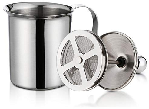304 Stainless Steel Double-layer Manual Foamer for Milk Coffee, etc. (27 oz)