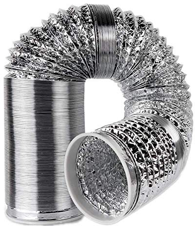 Molinter Abluftschlauch Aluflexrohr Aluminium Flexschlauch Lüftungsschlauch Aluminiumfolie Luftschlauch für Wäschetrockner Abzugshaube Rohrventilator Klimaanlagen 3m (Durchmesser: 80mm)