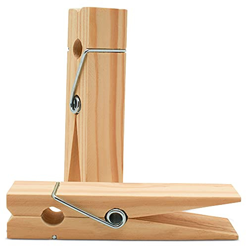 Oversized Wooden Clothespins 6-inch, Pack of 5 Large Clothes Pins Heavy Duty for DIY Laundry Room Décor and Crafts, by Woodpeckers
