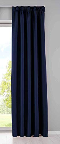 Gardinenbox Vorhang Blickdicht »Newyork« verdeckte Schlaufen Blau HxB 245x140 cm 1er-Pack Thermo-Gardine Verdunkelungsvorhang Blackout schalldämmend ÖKOTEX Kräuselband Raffhalter, 202020610