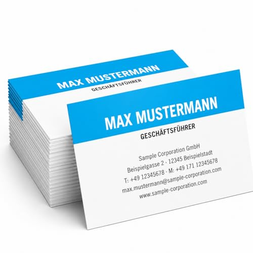 Visitenkarten, prinux, Professionell, 1200 Stück, 400g-Karton, mit Wunschtext - Text, Schriftart und Farben sofort online anpassen