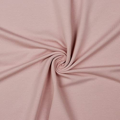 French Terry Uni Meterware Tex + GOTS zertifiziert über 50 Farben zur Auswahl Sweat (047 I Blush, 50 x 150cm)
