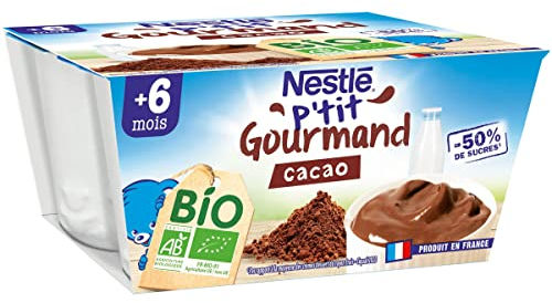 Nestlé Bébé - P'Tit Gourmand Bio - Cacao - Laitage dès 6 Mois - 4X90g