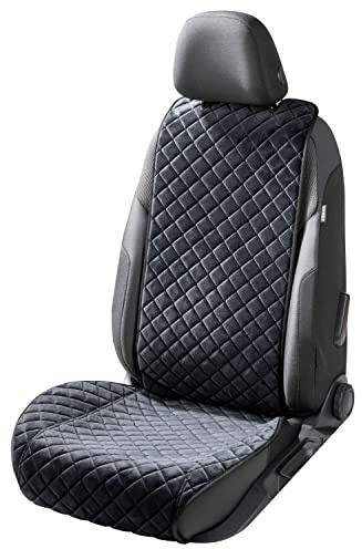 Walser Premium Sitzauflage Auto Luxor aus edlem Velours-Material, 1 Sitzschoner Auto für Sitzfläche und Lehne (ISOFIX-kompatibel) mit Seitenwangen-Schutz, Universelle PKW Sitzauflage für Vordersitze
