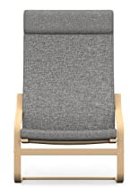 comfortly Stuhlhusse, handgefertigt, kompatibel mit Poang Sessel, mit angenähtem Nackenkissen, nur Bezüge (strapazierfähig, Anthrazit)