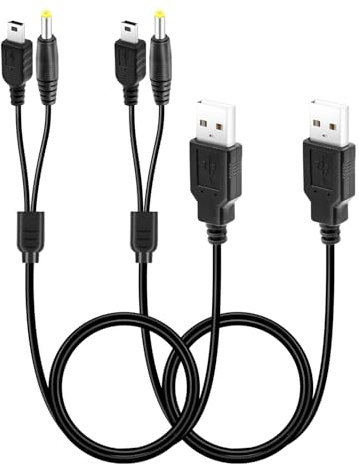 Mcbazel 2 Stück 2 in 1 PSP Ladekabel, USB-Ladekabel Ladegerät Kabel für PSP 3000/2000/1000/PS3