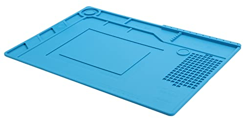 Moendergo Magnetische Lötmatte aus Silikon, 500 °C, hitzebeständig, Arbeitsreparaturmatte, Elektronik-Löten, antistatische Matte für Lötpistolen, Löten, Schweißen, Heißluftpistolen (389 mm x 269 mm)