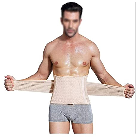 Rückenbandage für Männer, doppelte Kompression, Rückenstützgürtel zur Linderung von Schmerzen im unteren Rücken, Bandscheibenvorfall, Ischias, Wrap Slimming Band Sportbund (Beige XXL) (Beige X) (