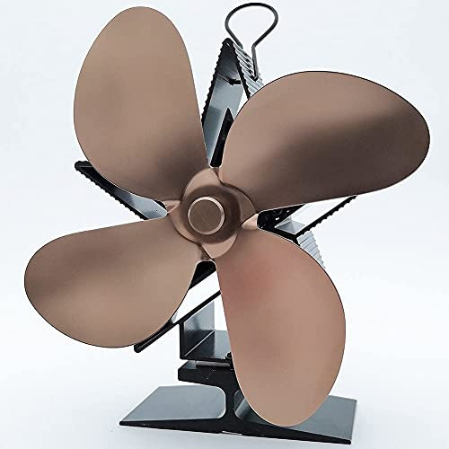 Ventilateur de cheminée avec 4 pales, Ventilateur de brûleur de Taille Mini alimenté par la Chaleur, Commence à fonctionner à Une Circulation de Chaleur de 80 °C, pour poêles à gaz/granulés