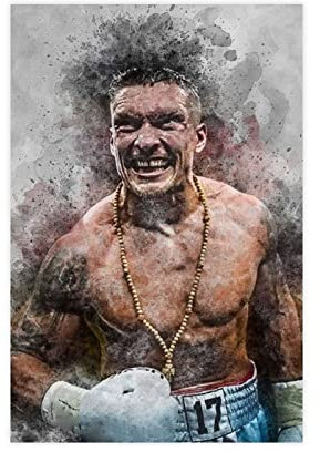 JEYUAN Kunstwerk Malerei Leinwanddrucke Oleksandr Usyk Boxer Action1 Art Poster and Wall Art Picture Print Modern Family Room decor 60x90cm Senza Cornice