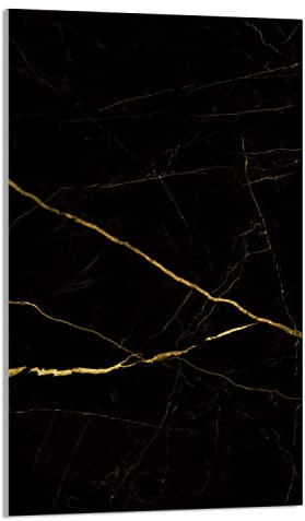 DarHaus Herdabdeckplatte 1 Teilig 30x52 cm Ceranfeldabdeckung Küche Elektroherd Induktion Herdschutz Spritzschutz Glasplatte Schneidebrett, Marmor Golden