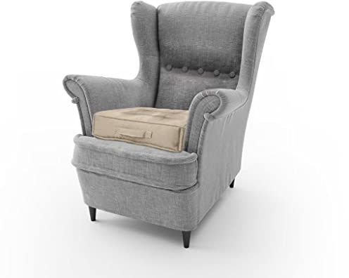 Waterproof Booster Cushions Super Soft Comfortable Indoor Outdoor Cushions Thick Seat Pads Adults Chair Armchair Garden Firm 45 cm Square Seat Pads with Supportive 10 cm Thickness (Brown)