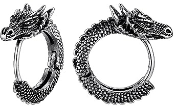 Orecchini a cerchio del drago dei monili da uomo di, acciaio inossidabile, orecchini da uomo di diametro 11,3 mm