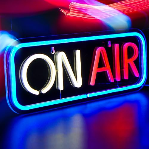 ON AIR - Luces de neón – Estudio de grabación en vivo, luz LED, señal de transmisión, alimentación USB, decoración de pared, luces de fiesta de Navidad