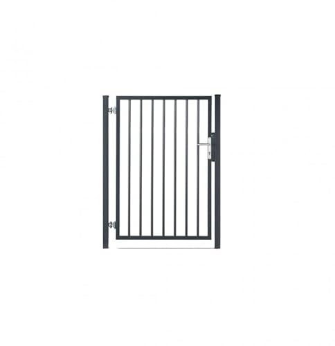 Easy Clôture Portillon barreaudé Acier galvanisé Passage 1m H 1m50 Gris Anthracite