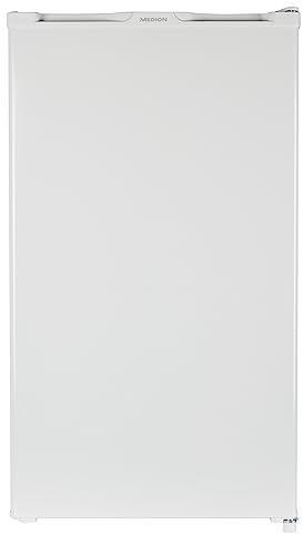 MEDION Kühlschrank mit Eiswürfelfach (90L Gesamt-Nutzinhalt 80L Kühlteil 10L Eiswürfelfach, transparente Gemüseschublade, freistehend, wechselbarer Türanschlag, höhenverstellbare Füße, MD37690)