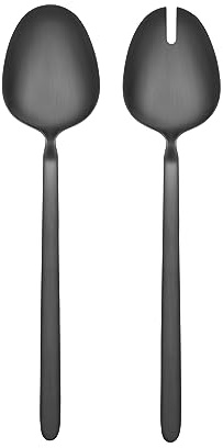 blomus Salatbesteck -Stella- Salatgabel &Servierlöffel Edelstahl pulverbeschichtet (Black)