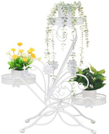 Cre Cra 3 Etagen blumenständer pflanzenständer metall,pflanzengestell,blumentopf ständer,blumenstand pflanzenstander,pflanzenregal,blumentreppe,Pflanzenregal Blumenregal für Balkon,Terrasse,Hof
