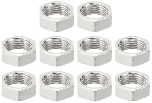 PATIKIL M13x1.0 Steel Hex Nuts, 10 Pack Metric Thread Zinc Plated Finished Hardware Nuts Screw Bolt Fasteners for Lamps Machinery Repair 7mm Height