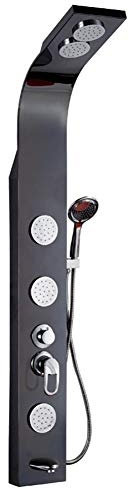 Bathroom Shower Set Stand-up Shower Polished Black Lacquer Stainless Steel Rain Shower Head Shower Column Panel Shower Head Kit Comfortable (Bath & Shower Faucet Type : Shower Panels)