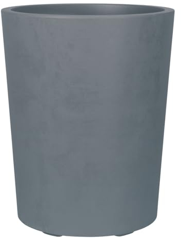 Kreher XL Pflanzkübel Pflanztopf Millennium mit 48 Liter Volumen! Doppelwandig in Einer tollen Naturstein Optik! Robust und pflegeleicht. Maße: 43 x 53 cm (ØxH) (Grau)
