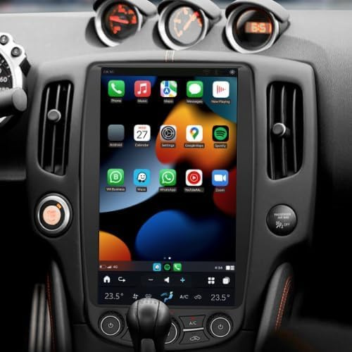 Nifty City 13.6 Inch T-Style Screen for Nissan 370Z 2009-2022 Wireless CarPlay Android Auto Aucar Radio Unit 1080P Multimedia Stereo Video Player, OEM Function GPS Navigation 8+128 GB - Black