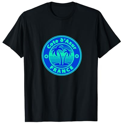 Cote d'Azur Frankreich Strand Palme Urlaub Surfer Fun Sonne T-Shirt